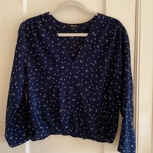 Madewell Faux Wrap Silk Top in Heart